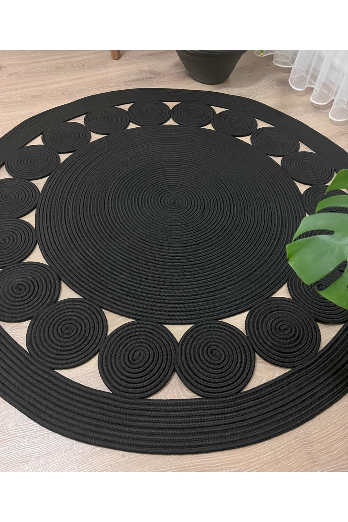 Hasır /jüt. Desenli, Dekoratif, Kilim, Salon,mutfak Halısı. Çeyizlik, Hediyelik, Siyahpapatya