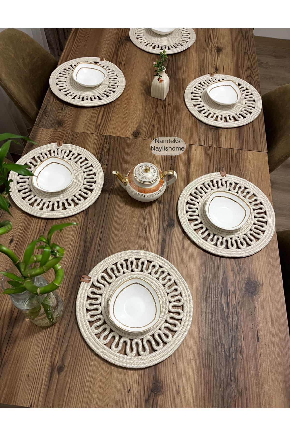 6 Adet 33x33 Jüt, Ameriken Servis, Masa Örtüsü, Supla Hediyelik,çeyizlik Gritirikotlu
