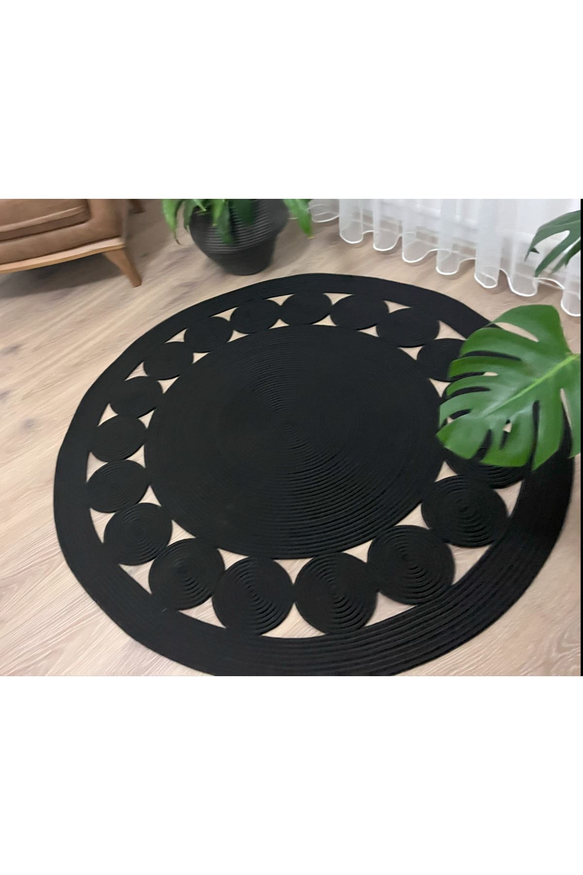 Hasır /jüt. Desenli, Dekoratif, Kilim, Salon,mutfak Halısı. Çeyizlik, Hediyelik, Siyahpapatya