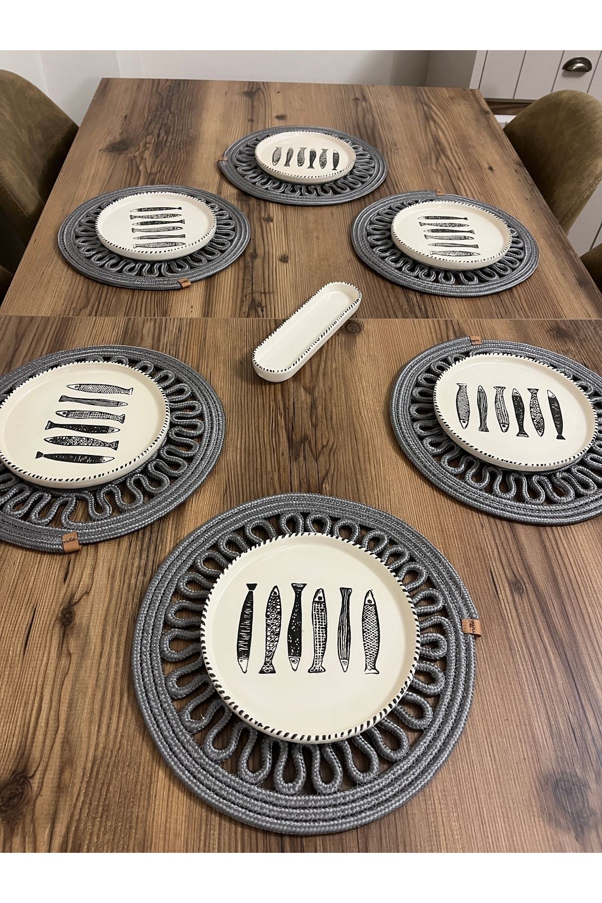 6 Adet 33x33 Jüt, Ameriken Servis, Masa Örtüsü, Supla Hediyelik,çeyizlik Gritirikotlu