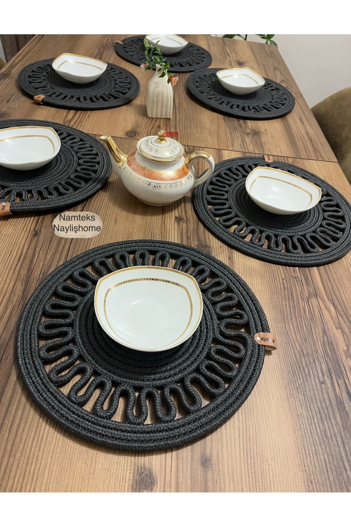 6 Adet 33x33 Jüt, Ameriken Servis, Masa Örtüsü, Supla Hediyelik,çeyizlik Gritirikotlu