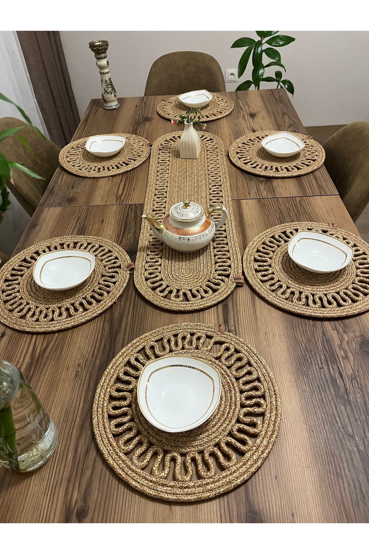 1adet25 X90runner 6adet33x33 Amerikan Servis Takımı, Yemek , Çeyizlik, Hediyelik,sunumluk