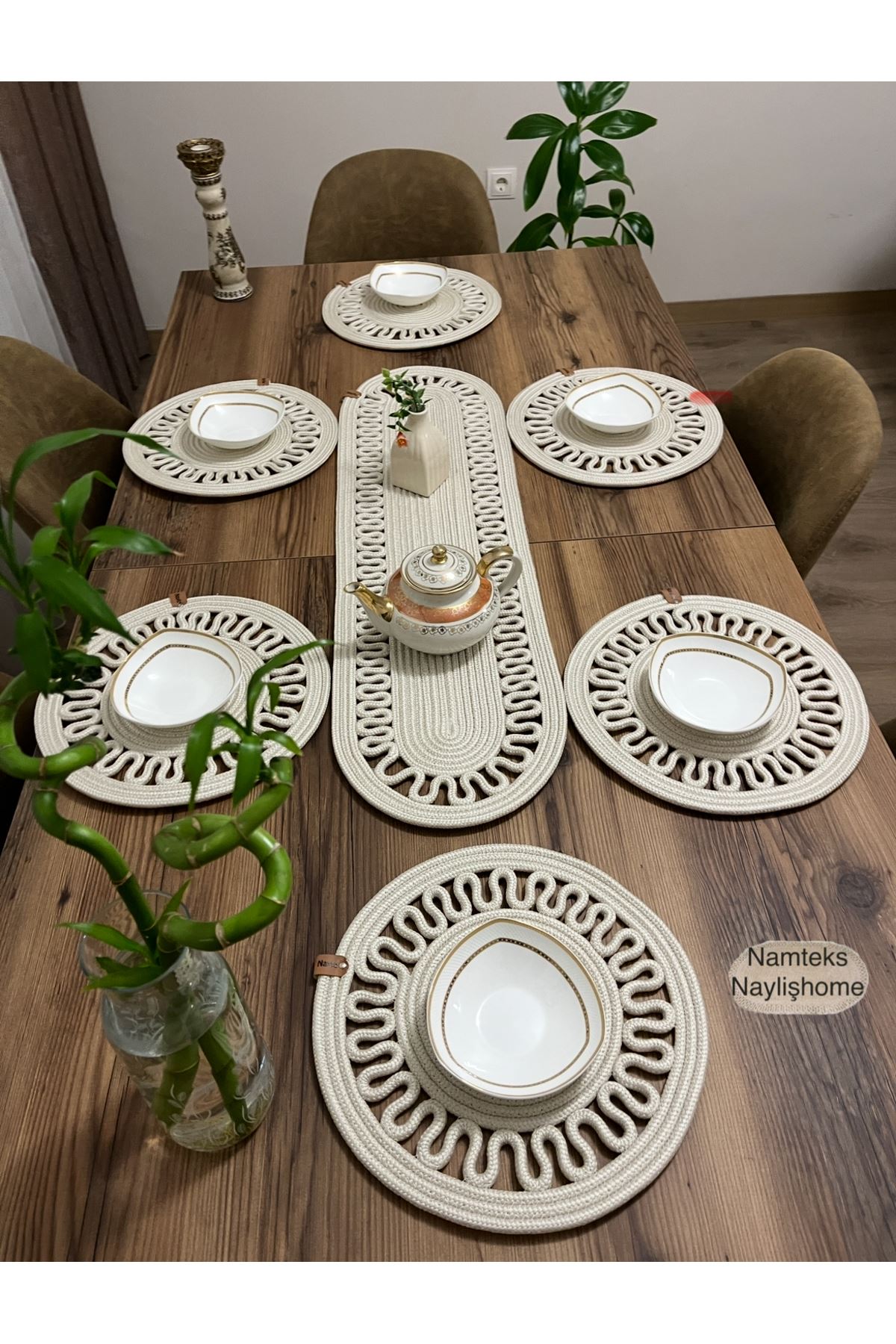 1adet25 X90runner 6adet33x33 Amerikan Servis Takımı, Yemek , Çeyizlik, Hediyelik,sunumluk