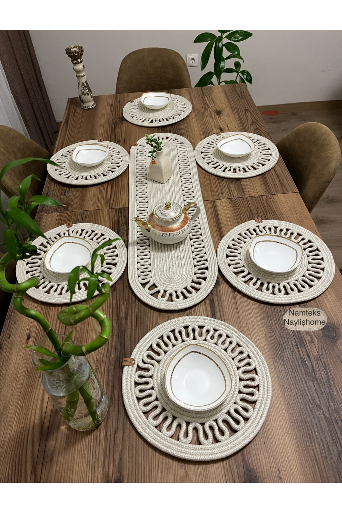 1adet25 X90runner 6adet33x33 Amerikan Servis Takımı, Yemek , Çeyizlik, Hediyelik,sunumluk