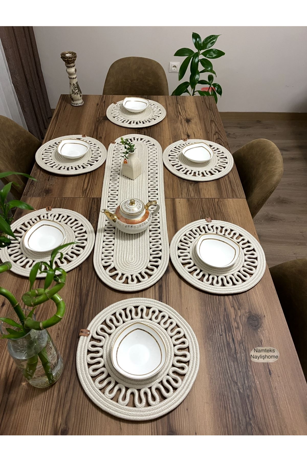 1adet25 X90runner 6adet33x33 Amerikan Servis Takımı, Yemek , Çeyizlik, Hediyelik,sunumluk