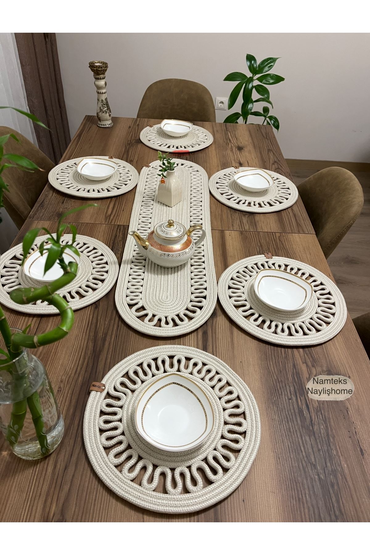 1adet25 X90runner 6adet33x33 Amerikan Servis Takımı, Yemek , Çeyizlik, Hediyelik,sunumluk