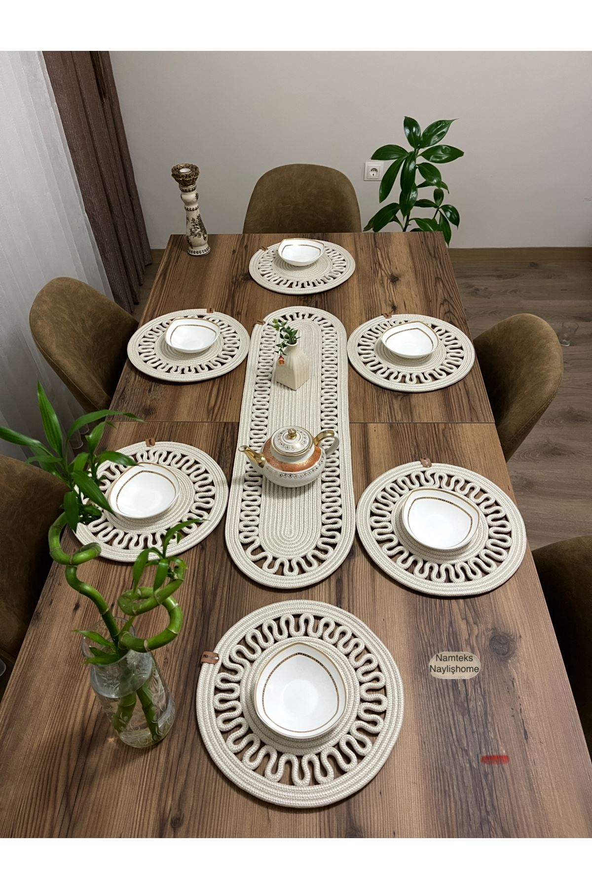 1adet25 X90runner 6adet33x33 Amerikan Servis Takımı, Yemek , Çeyizlik, Hediyelik,sunumluk