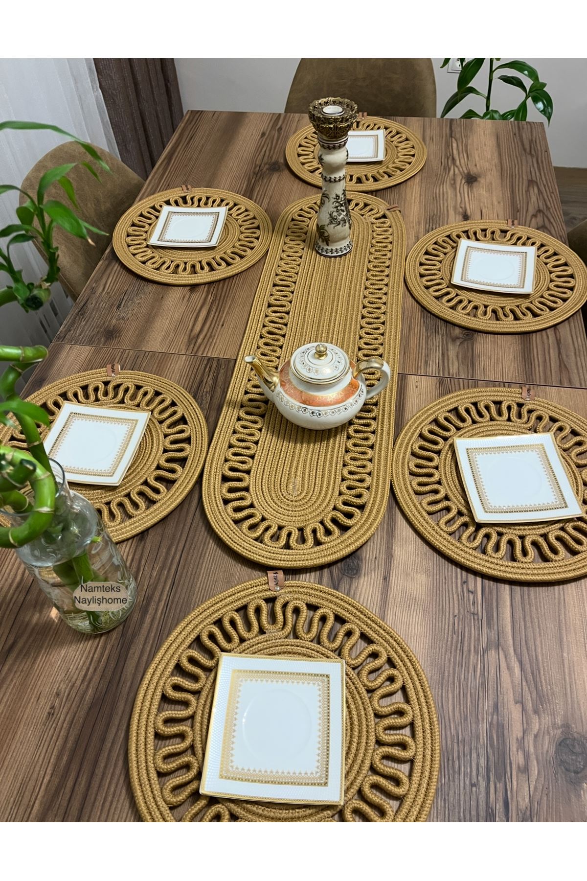 1adet25 X90runner 6adet33x33 Amerikan Servis Takımı, Yemek , Çeyizlik, Hediyelik,sunumluk