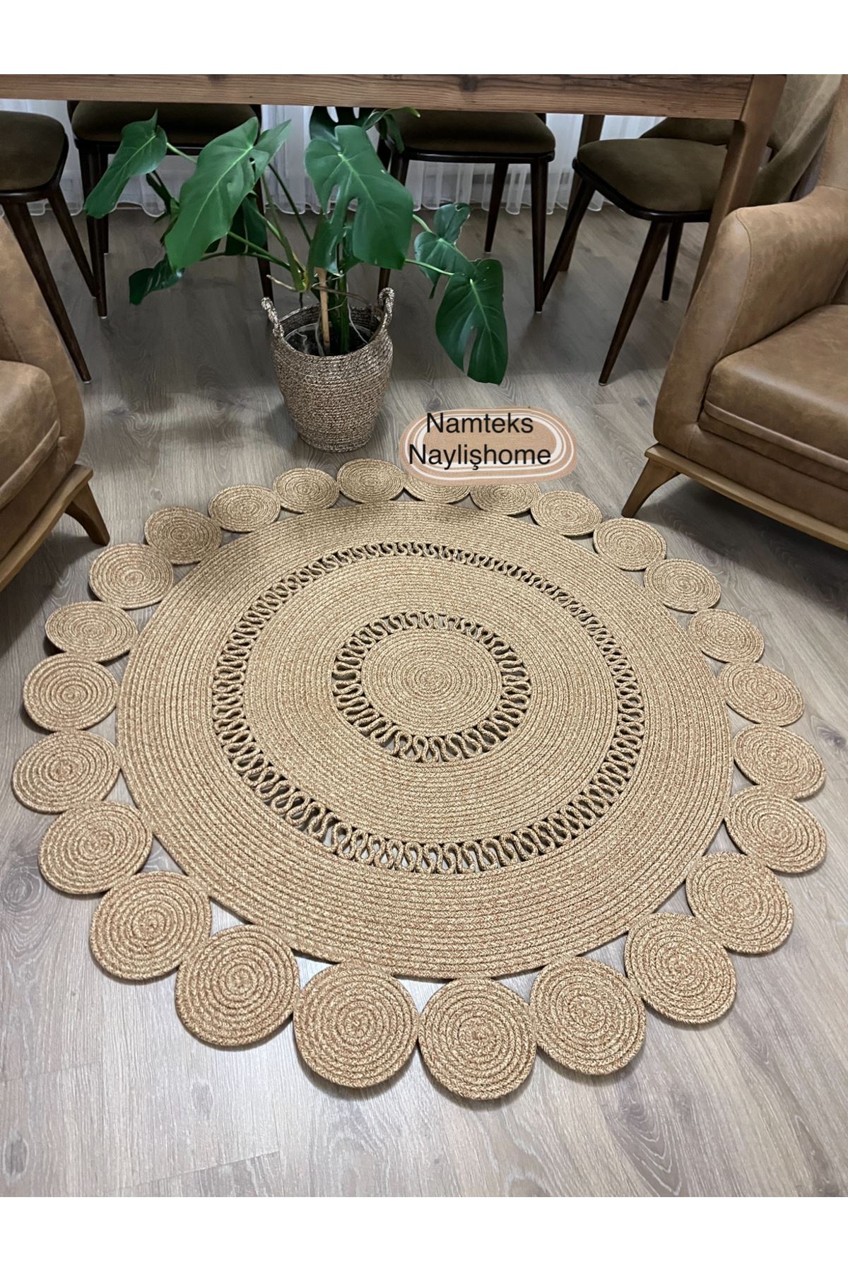 jüt hasır hediyeli çeyizlik çift trikotlu papatya salon oturma odası salon mutfak banyo kilim
