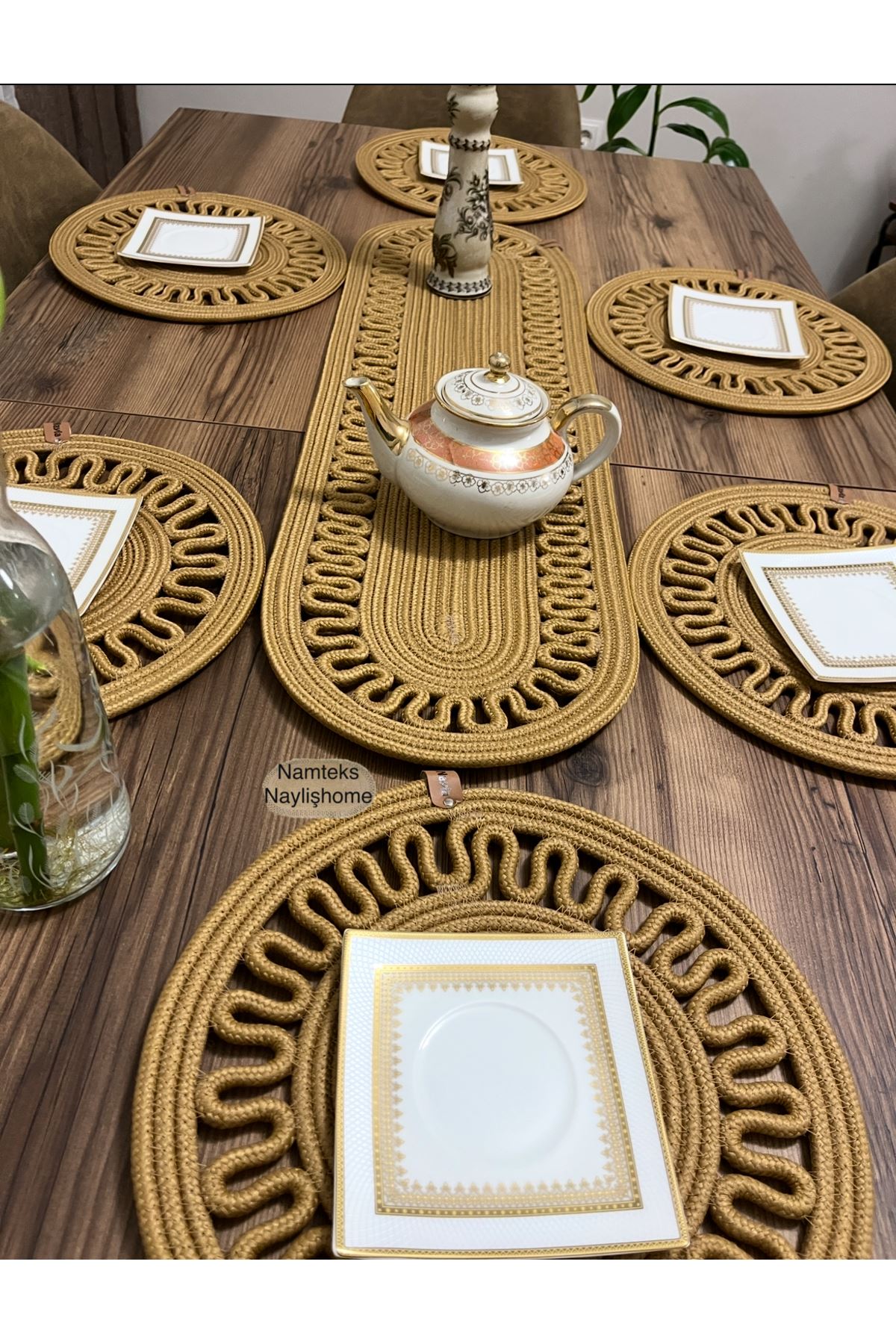 1adet25 X90runner 6adet33x33 Amerikan Servis Takımı, Yemek , Çeyizlik, Hediyelik,sunumluk
