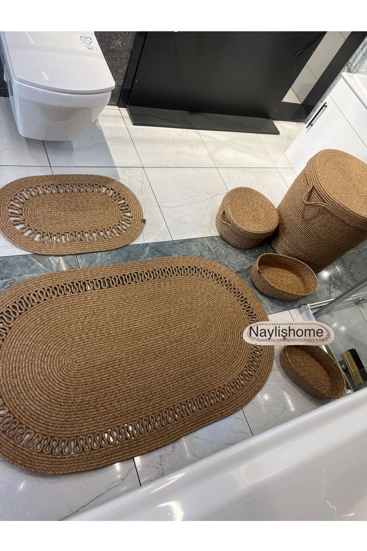 45x40cm kirli ,25x15cm makyaj sepetli banyo takımı. hediyelik, çeyizlik ,bohem ,organize