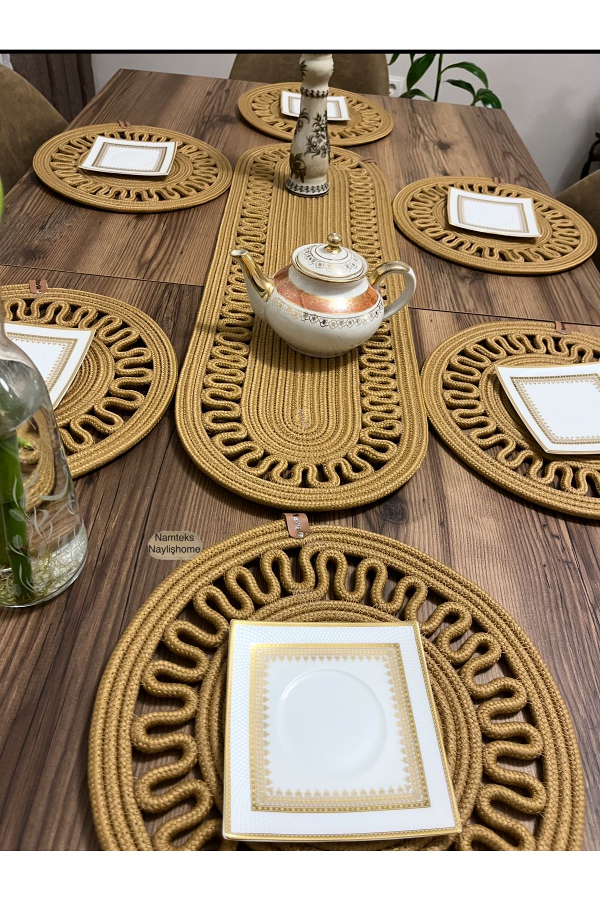 1adet25 X90runner 6adet33x33 Amerikan Servis Takımı, Yemek , Çeyizlik, Hediyelik,sunumluk