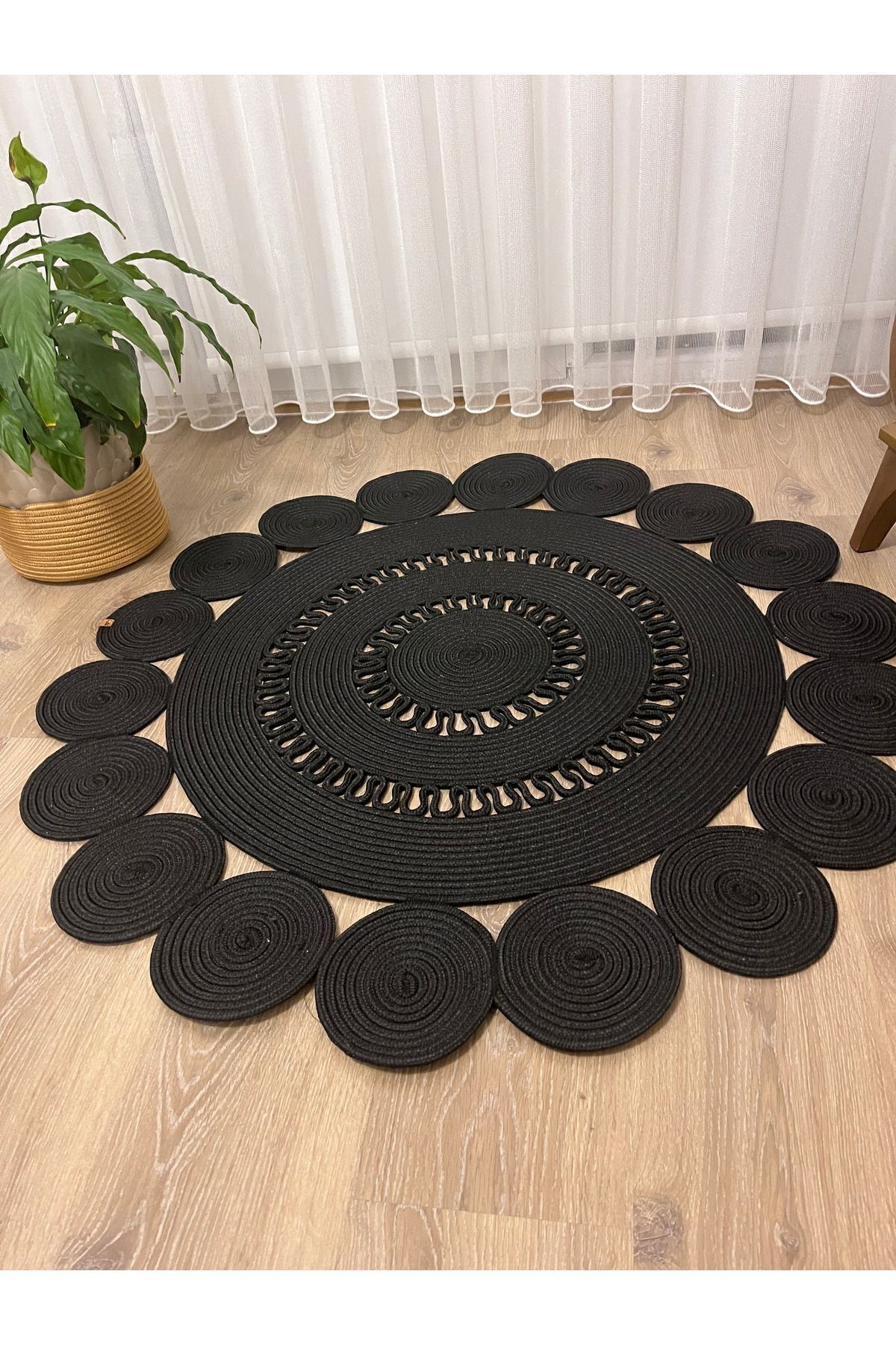 jüt hasır hediyeli çeyizlik çift trikotlu papatya salon oturma odası salon mutfak banyo kilim
