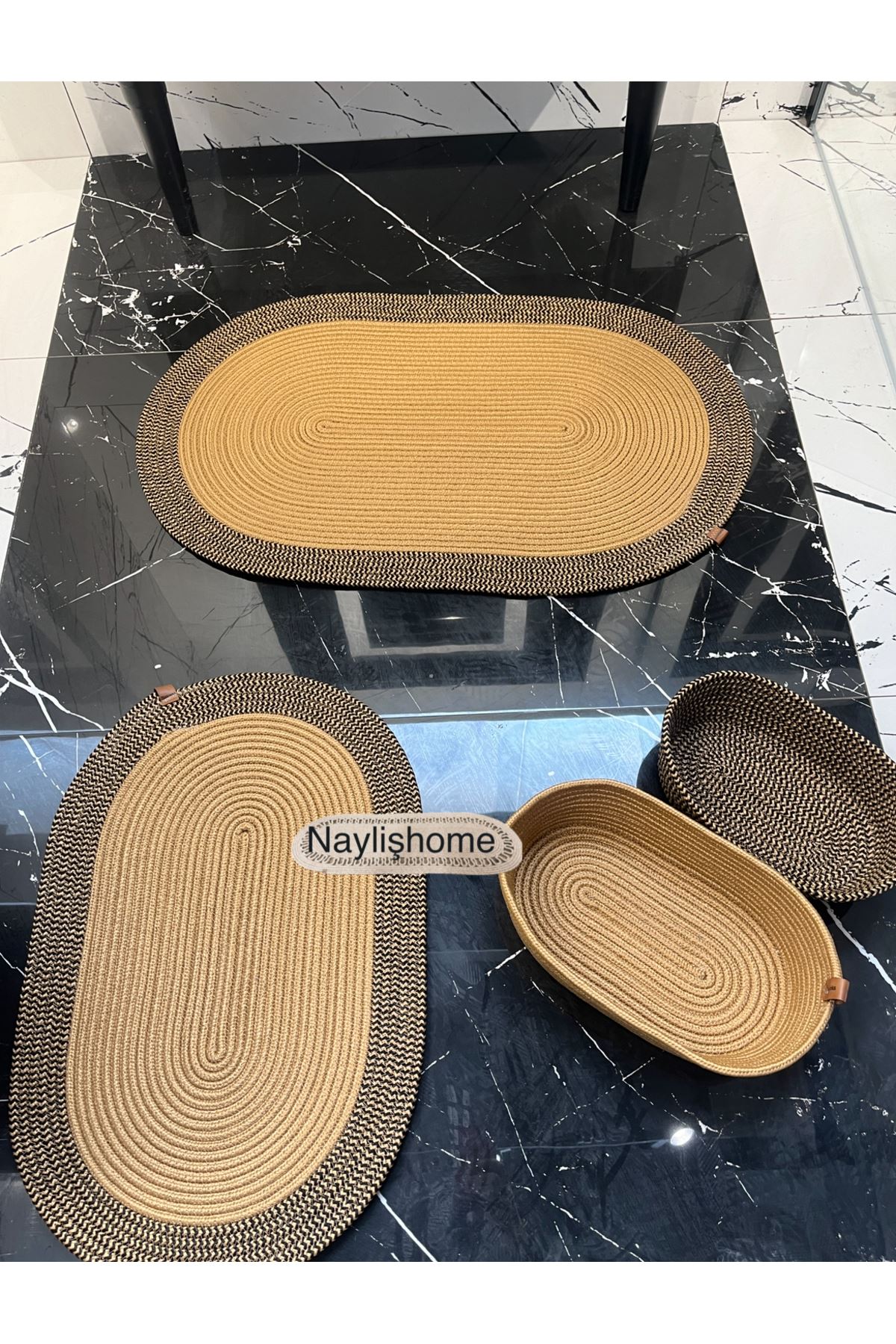 50x80cm ,40x60cm , 2 oval sepetli banyo takımı. hediyelik, çeyizlik ,bohem, dekoratif