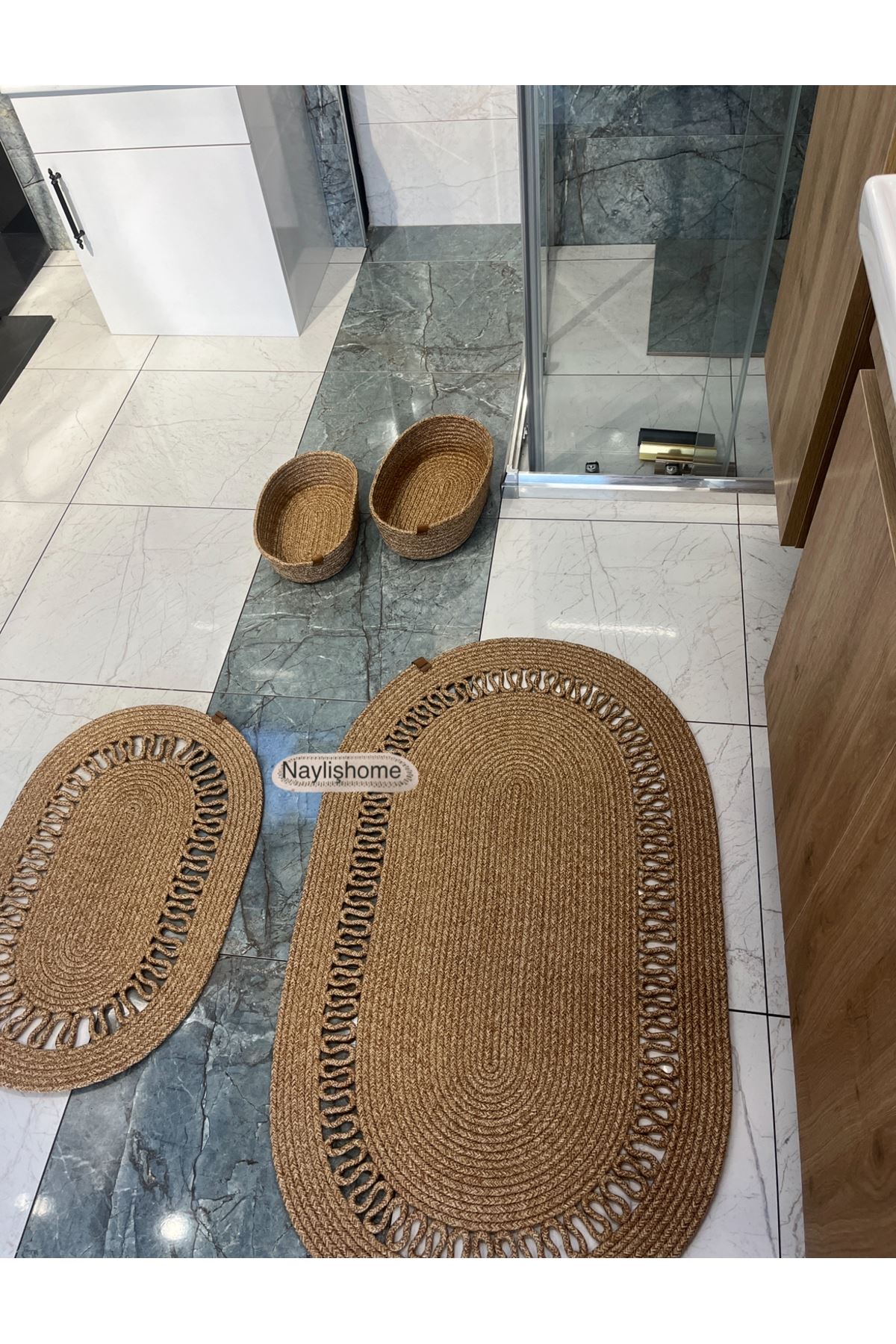 70x120cm ,40x60cm. 2 paspas,2 oval sepetli banyo takımı. hediyelik, çeyizlik ,bohem, dekoratif