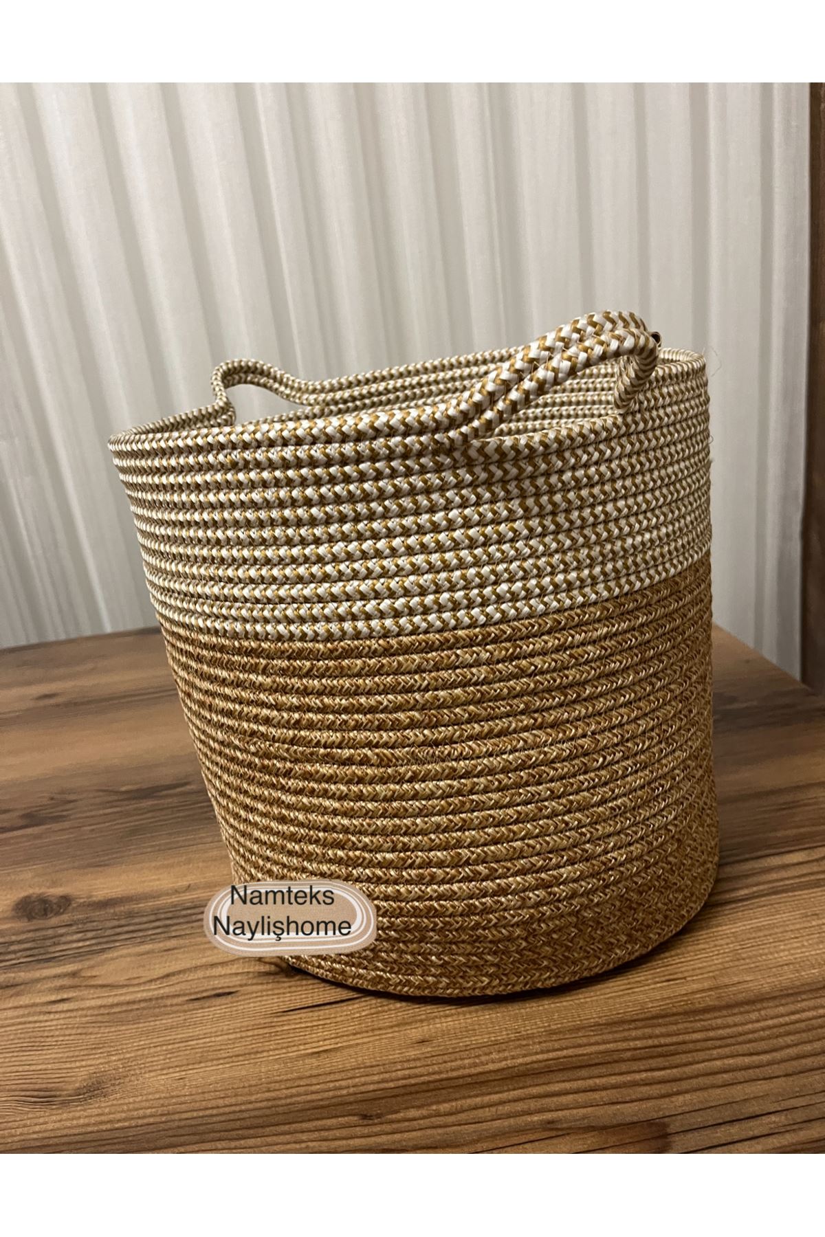 30cm-30cm çok amaçlı saplı orta boy sepet hediyelik çeyizlik organize