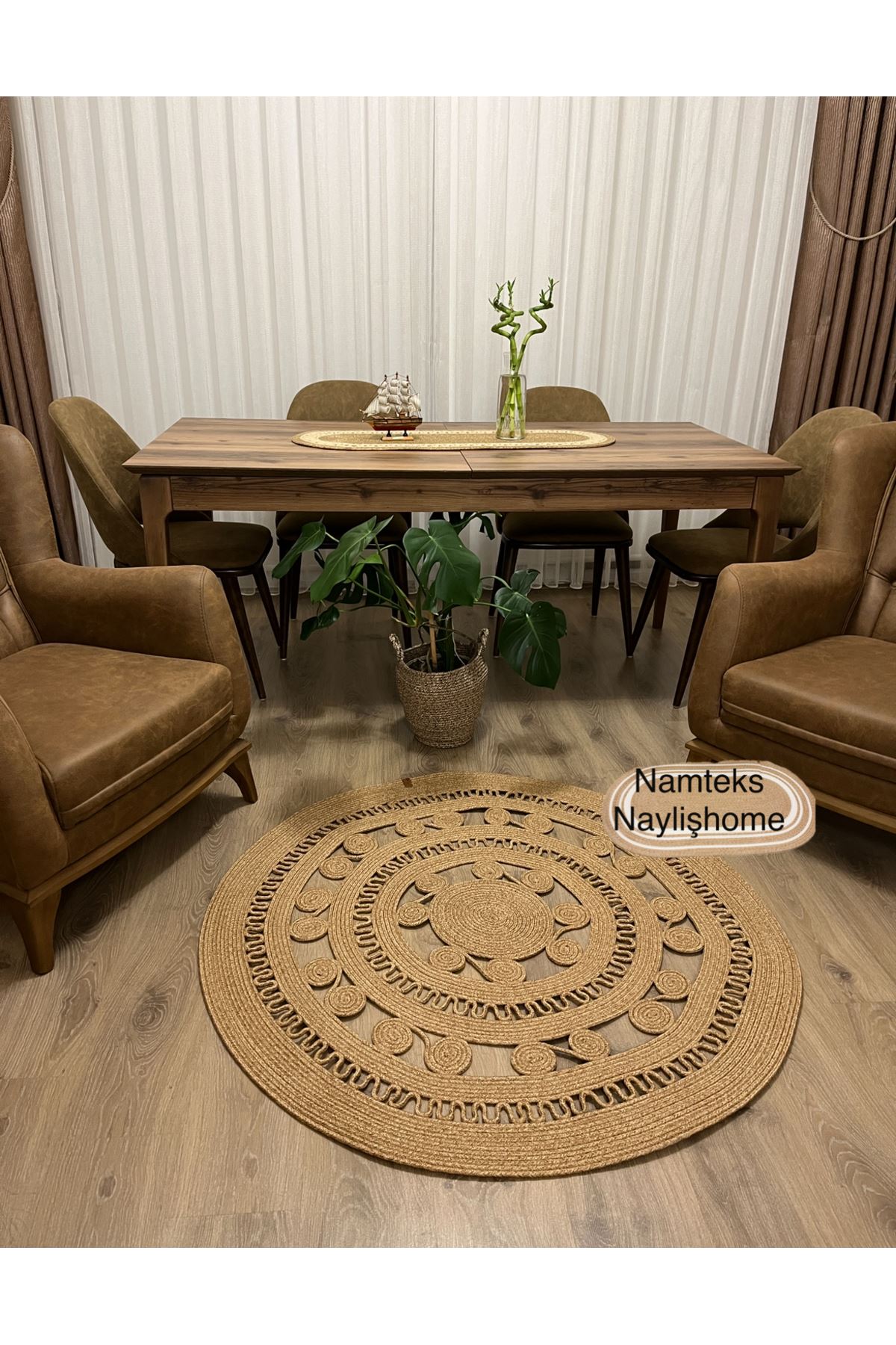 Jüt. Desenli, Dekoratif, Kilim, Salon ,mutfak Halısı. Çeyizlik, Hediyelik ,hasır