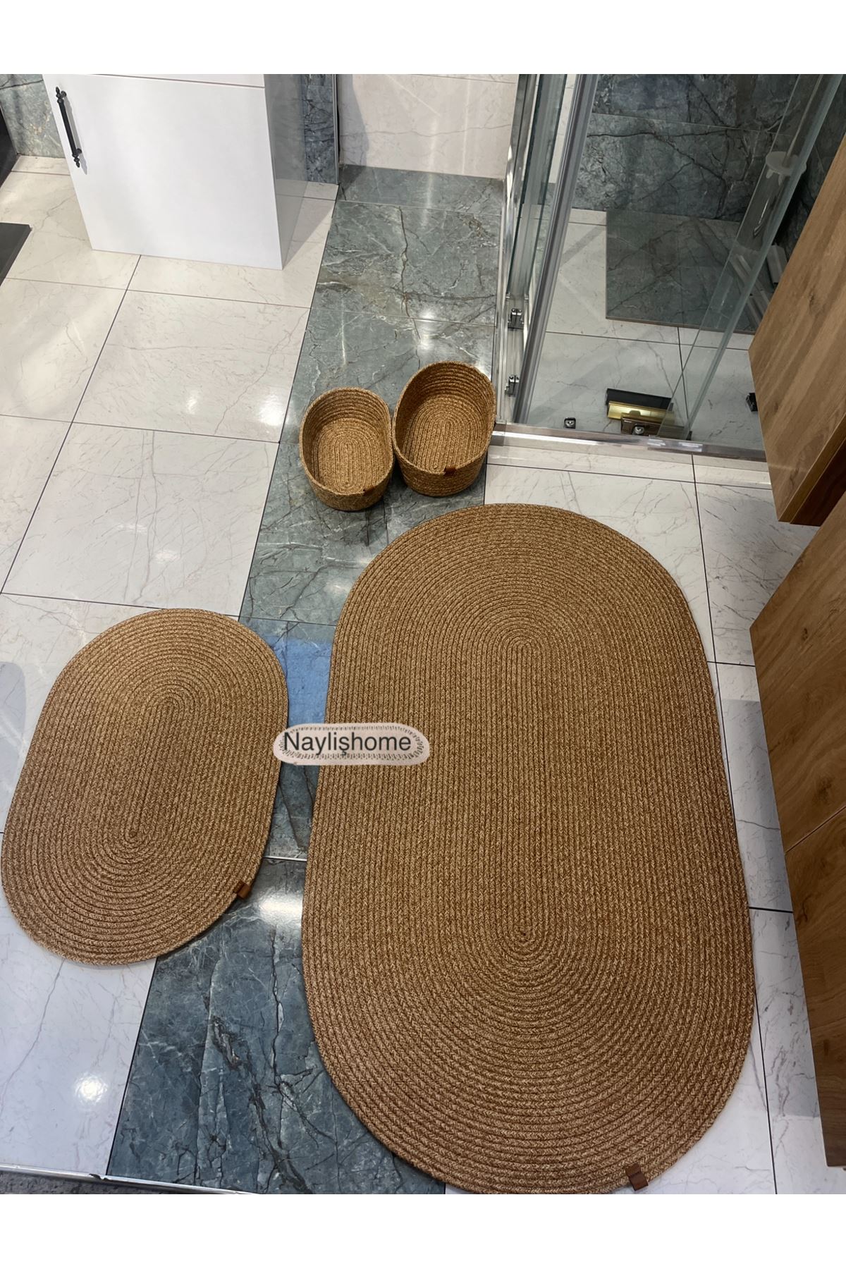70x120cm ,40x60cm. 2 paspas,2 oval sepetli banyo takımı. hediyelik, çeyizlik ,bohem, dekoratif