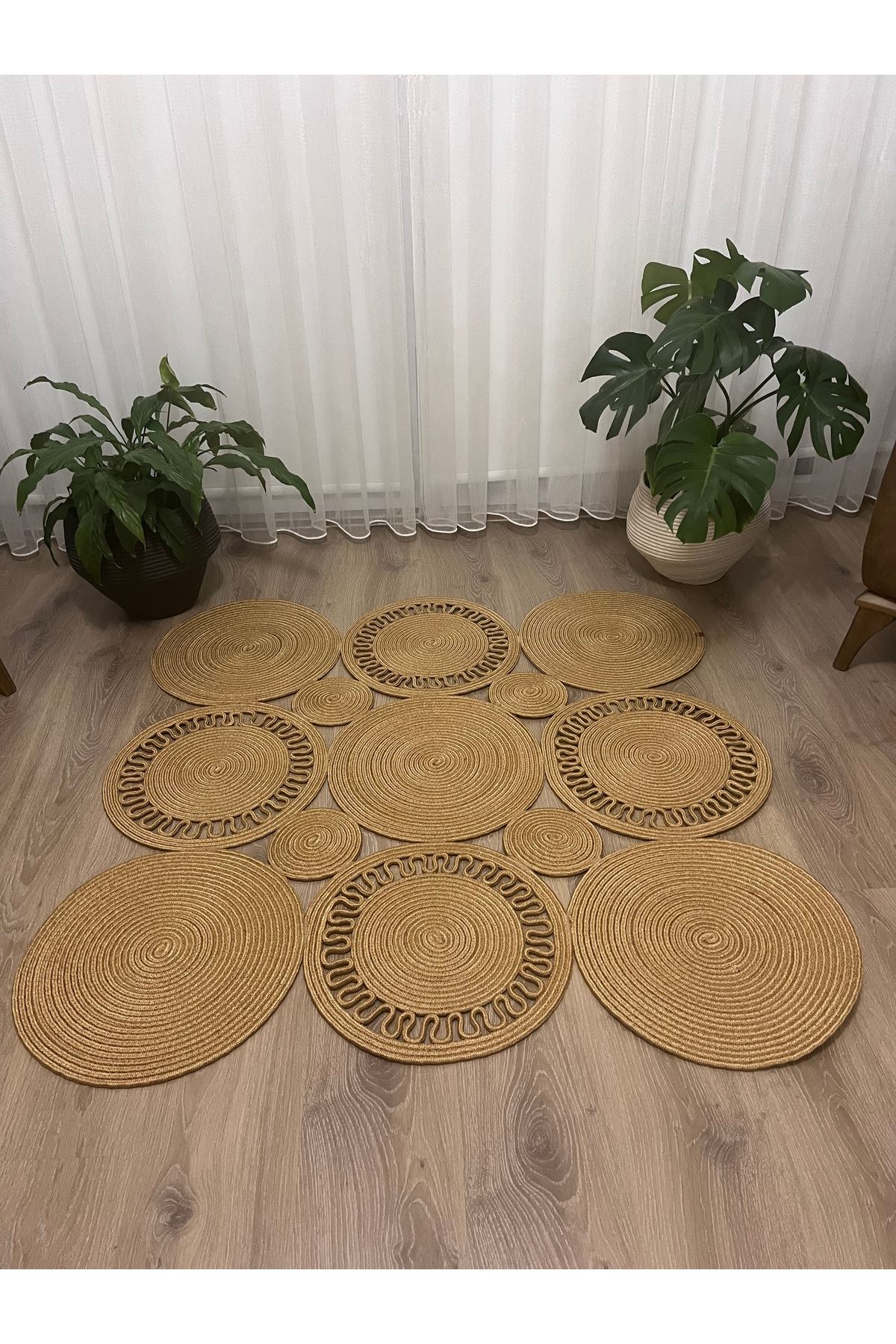 Modern, Hasır /Jüt. Desenli, Dekoratif, Kilim, Salon,mutfak Halısı. Çeyizlik, Hediyelik
