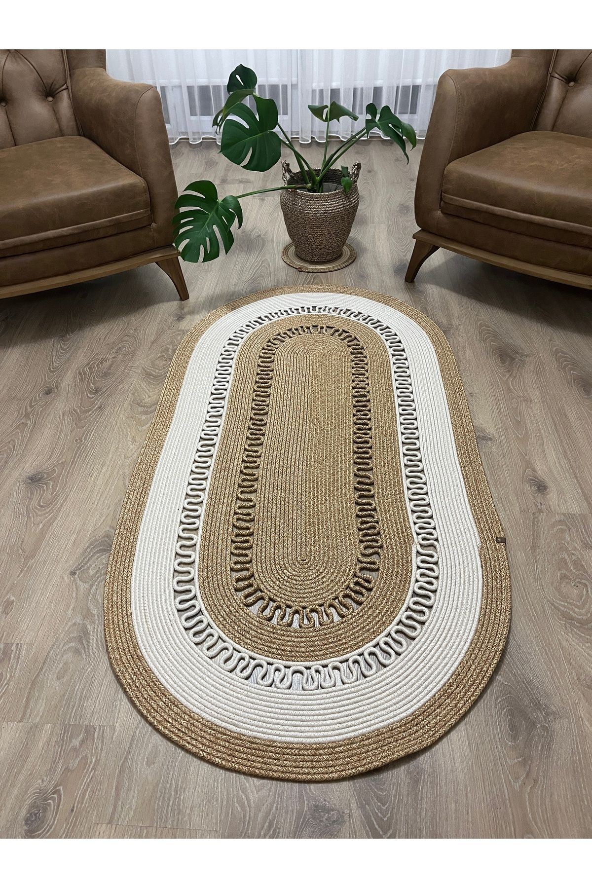 Jüt Hasır Kapı Önü Banyo Mutfak Salon Oturma Odası Paspası Modern Kilim Hediyelik