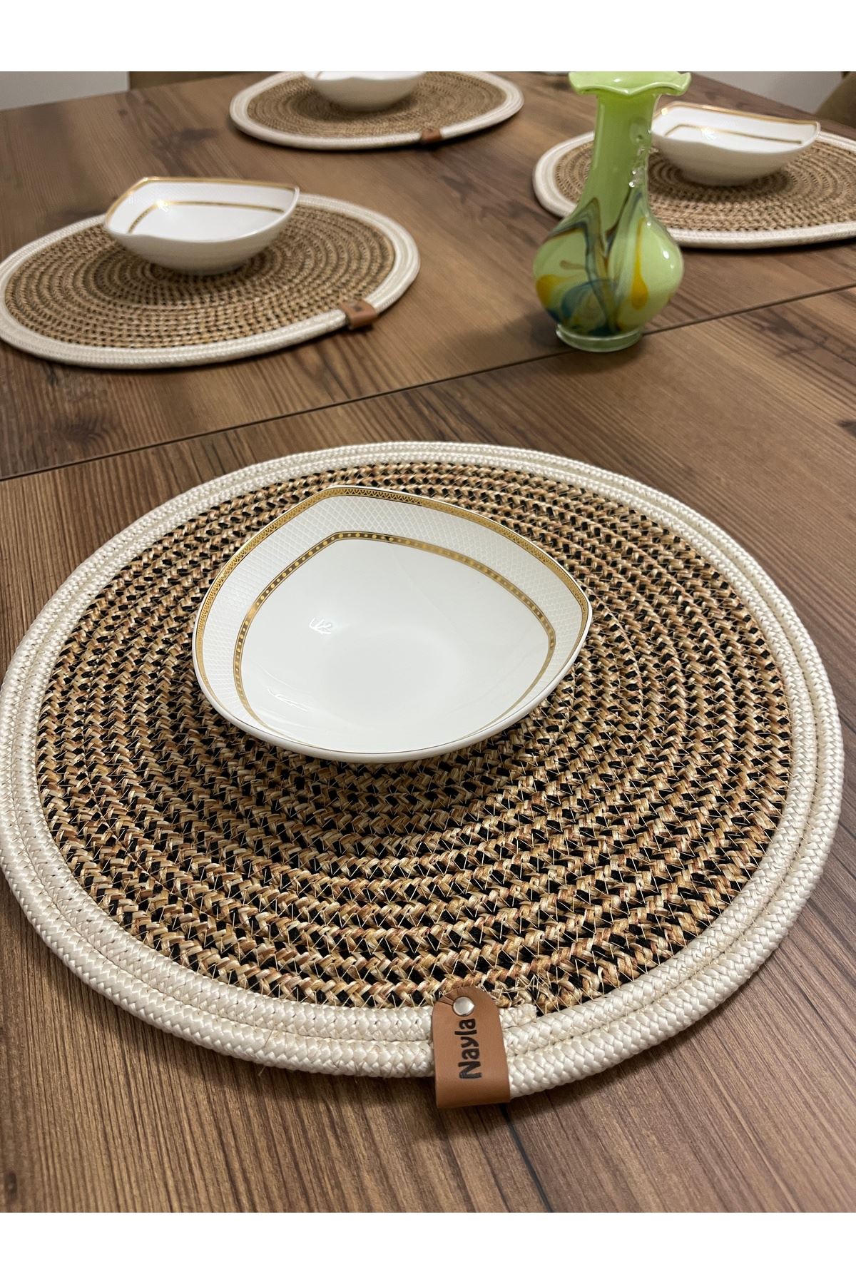 6 Adet 33x33 Supla Jüt, Ameriken Servis, Masa Örtüsü, Supla Hediyelik,çeyizlik Sunum