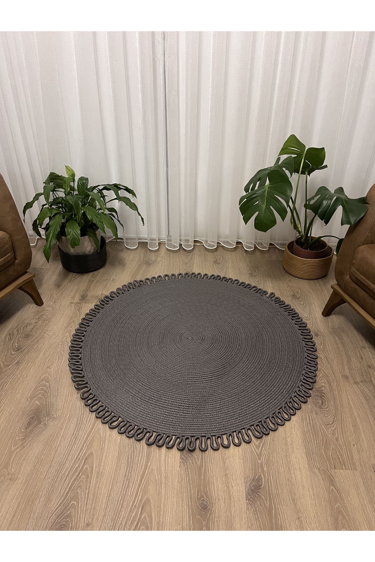 JÜT GRİ KENAR TRİKOTLU HEDİYELİK ÇEYİZLİK SALON MUTFAK KİLİMİ PASPASI