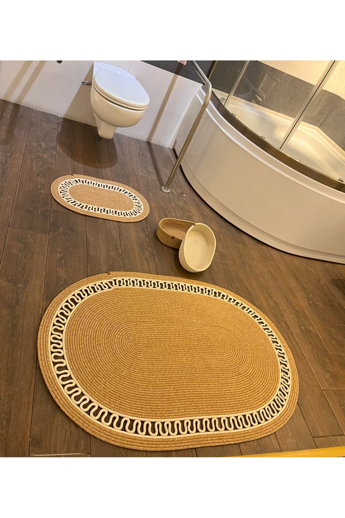 jüt Hasır banyo takımı, düzenleyici sepet, jüt paspas, jüt kilim, çeyizlik. Hediyelik…