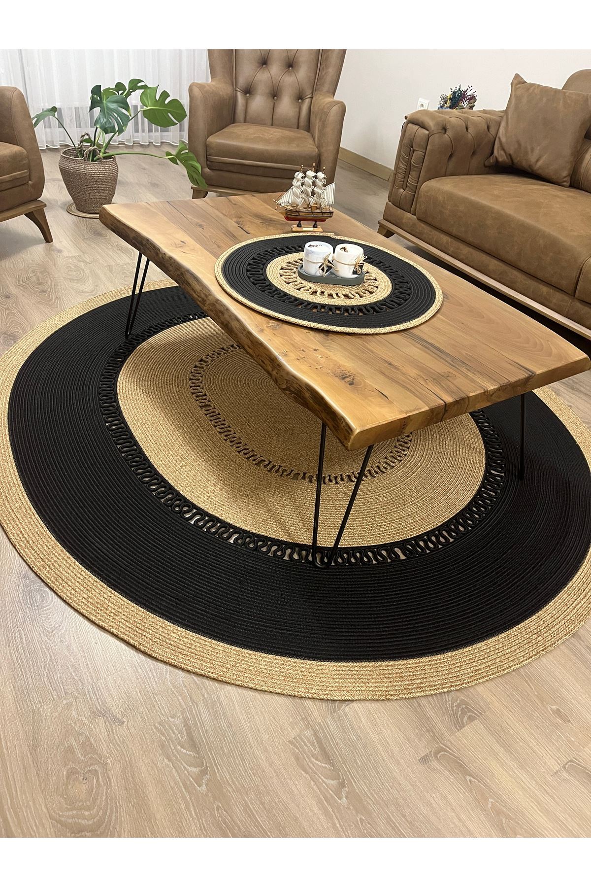 Jüt Hasır Kapı Önü Banyo Mutfak Salon Oturma Odası Paspası Modern Kilim Hediyelik