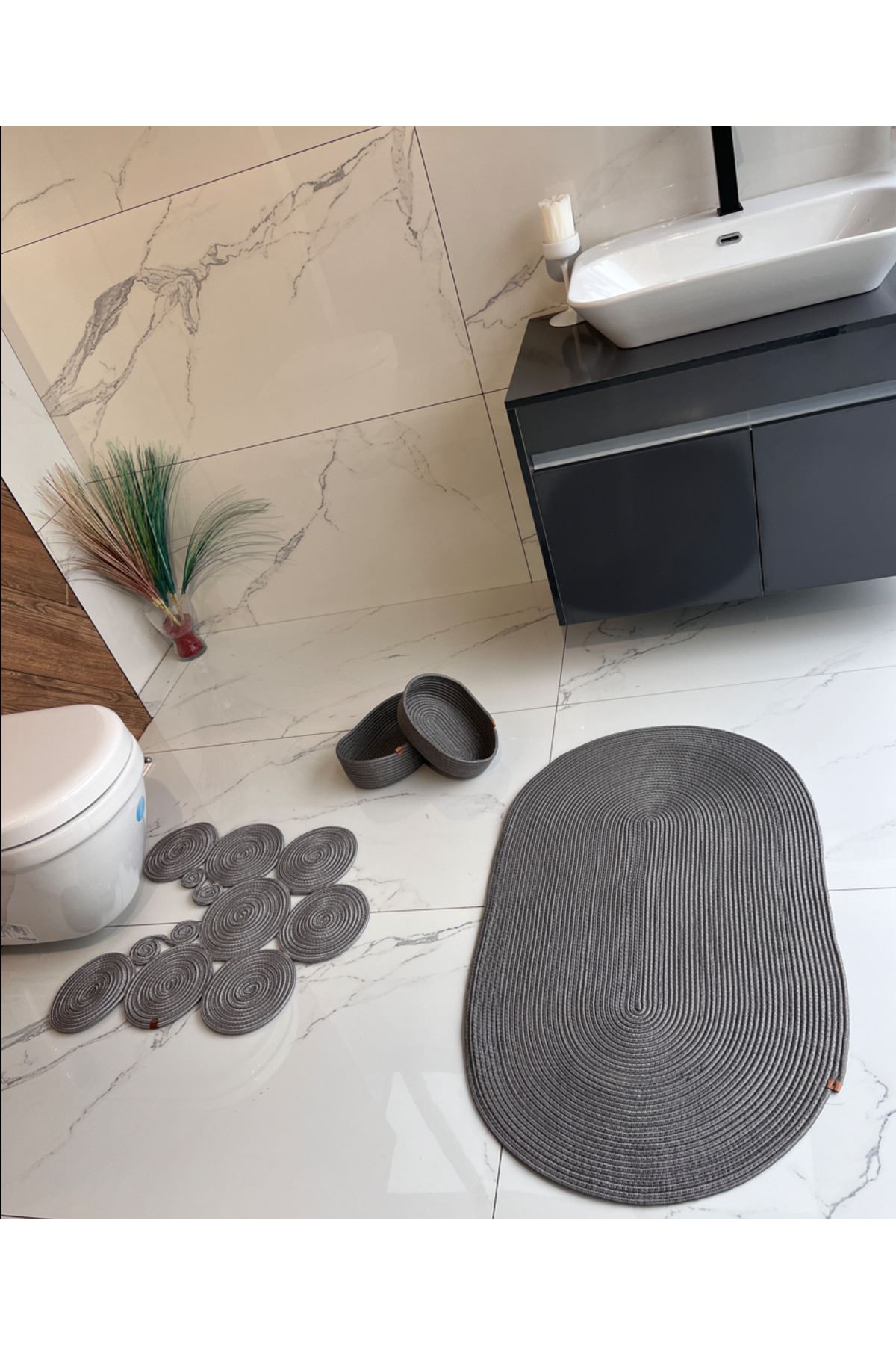 60x100 Paspas, Krozet Paspası ,2 Sepet Banyo Takımı .hediyelik, Çeyizlik