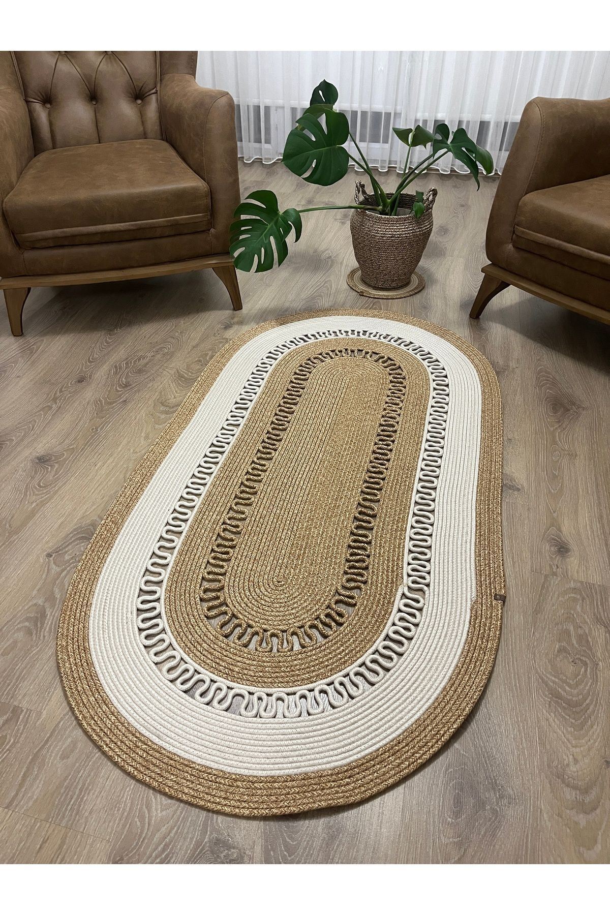 Jüt Hasır Kapı Önü Banyo Mutfak Salon Oturma Odası Paspası Modern Kilim Hediyelik