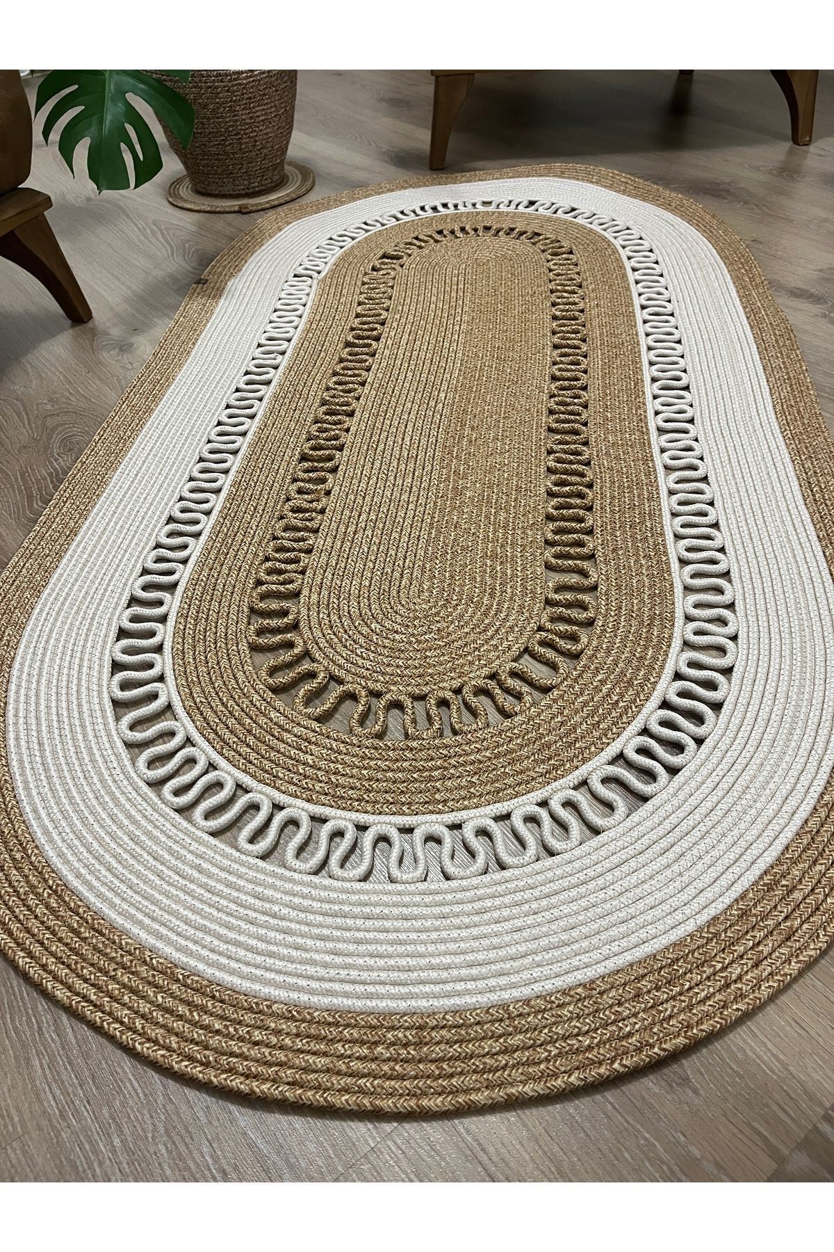 Jüt Hasır Kapı Önü Banyo Mutfak Salon Oturma Odası Paspası Modern Kilim Hediyelik