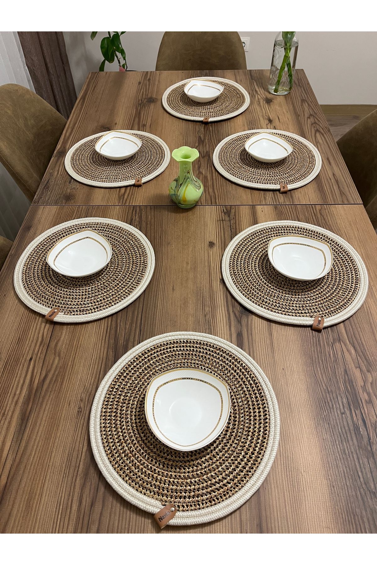 6 Adet 33x33 Supla Jüt, Ameriken Servis, Masa Örtüsü, Supla Hediyelik,çeyizlik Sunum