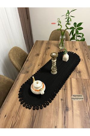 Kenarjüt Trikotlu Runner Amerikan Servis Takımı, Yemek Servisi Takımı, Çeyizlik, Hediyelik