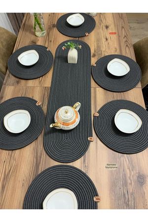 jüt hasır 6 adet supla 1 adet runner hediyelik çeyizlik