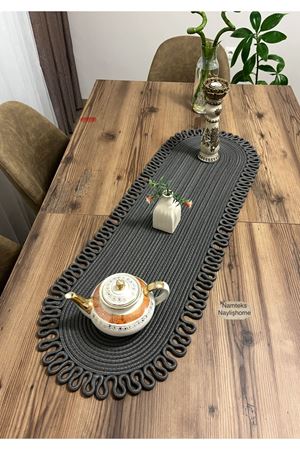 Kenarjüt Trikotlu Runner Amerikan Servis Takımı, Yemek Servisi Takımı, Çeyizlik, Hediyelik