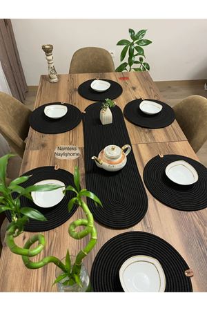 jüt hasır 6 adet supla 1 adet runner hediyelik çeyizlik