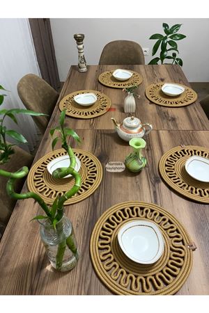 6 Adet 33x33 Jüt, Ameriken Servis, Masa Örtüsü, Supla Hediyelik,çeyizlik Gritirikotlu