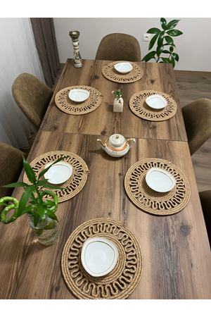 6 Adet 33x33 Jüt, Ameriken Servis, Masa Örtüsü, Supla Hediyelik,çeyizlik Gritirikotlu