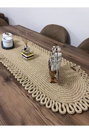 Kenarjüt Trikotlu Runner Amerikan Servis Takımı, Yemek Servisi Takımı, Çeyizlik, Hediyelik