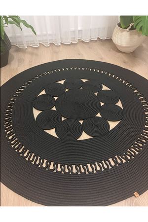 Modern, Hasır /Jüt. Desenli, Dekoratif, Kilim, Salon,mutfak Halısı. Çeyizlik, Hediyelik, siyahşerdüz