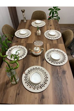 6 Adet 33x33 Jüt, Ameriken Servis, Masa Örtüsü, Supla Hediyelik,çeyizlik Gritirikotlu