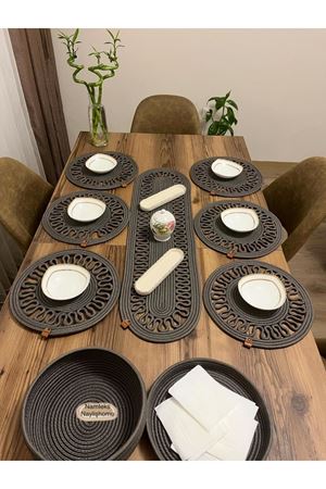 Jüt Amerikan Servis Takımı Runner Supla Hediyelik Masa Örtü Takımı Yemek Servis Takımı