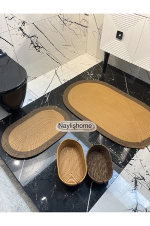 50x80cm ,40x60cm , 2 oval sepetli banyo takımı. hediyelik, çeyizlik ,bohem, dekoratif