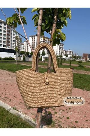jüt kadın omuz çantası, jüt plaj çantası, kadın hasır çanta, bebek bakım çantası, makyaj çantası,