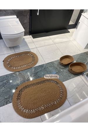 50x80cm ,40x60cm , 2 oval sepetli banyo takımı. hediyelik, çeyizlik ,bohem, dekoratif