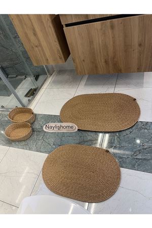 50x80cm ,40x60cm , 2 oval sepetli banyo takımı. hediyelik, çeyizlik ,bohem, dekoratif