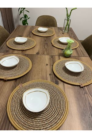 6 Adet 33x33 Supla Jüt, Ameriken Servis, Masa Örtüsü, Supla Hediyelik,çeyizlik Sunum
