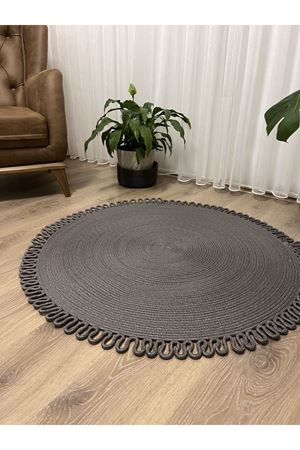 JÜT GRİ KENAR TRİKOTLU HEDİYELİK ÇEYİZLİK SALON MUTFAK KİLİMİ PASPASI