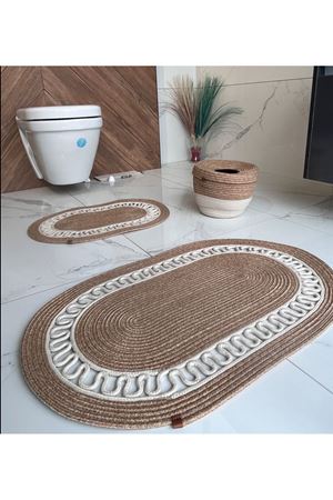 60x100- 40x60 2 Paspas-çöp Kovası 3lü Banyo Takımı, Hediyelik. Çeyizlik