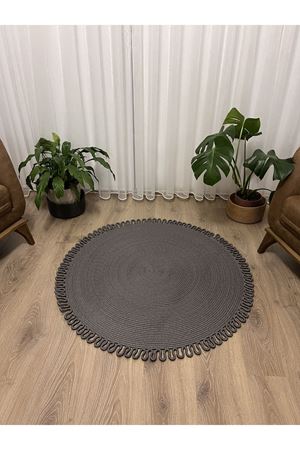 JÜT GRİ KENAR TRİKOTLU HEDİYELİK ÇEYİZLİK SALON MUTFAK KİLİMİ PASPASI